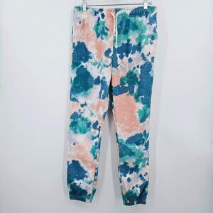 Brooklyn Cloth Tie Dye The Jogger M Pink Blue Green Fleece Pockets Comfort Cozy
